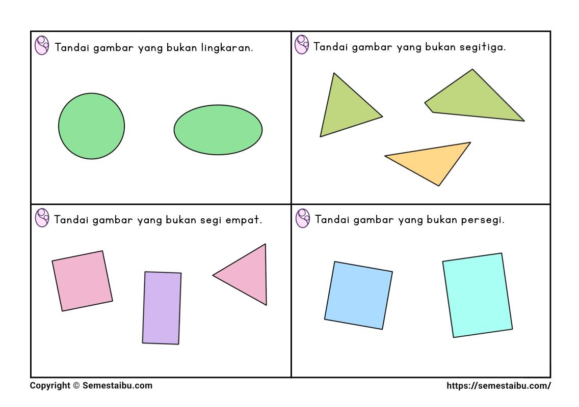 Lembar kerja anak tk sd task card noncontoh negasi