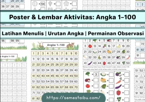 Kognitif lembar kerja anak tk sd bilangan 1-100