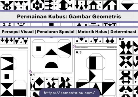 Lembar kerja permainan anak gambar puzzle geometri