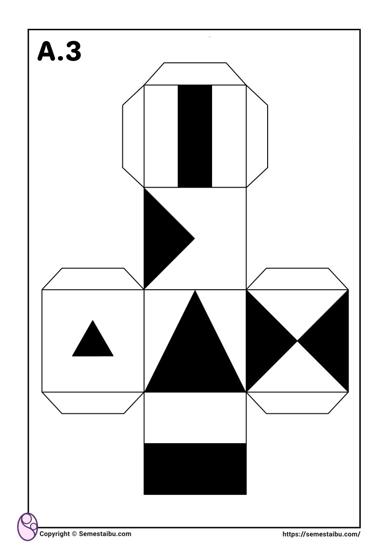 Lembar kerja permainan anak gambar puzzle geometri