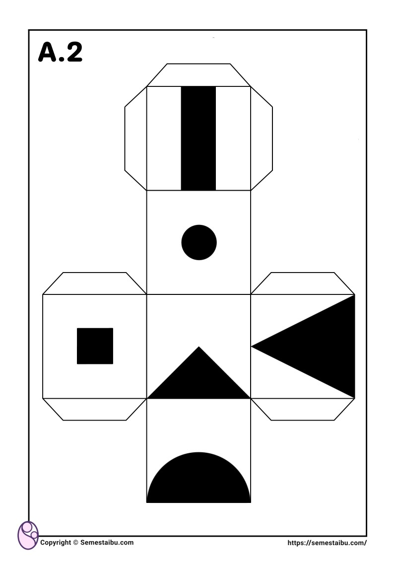 Lembar kerja permainan anak gambar puzzle geometri