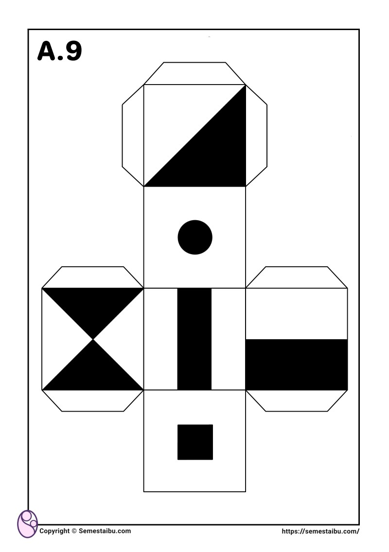 Lembar kerja permainan anak gambar puzzle geometri
