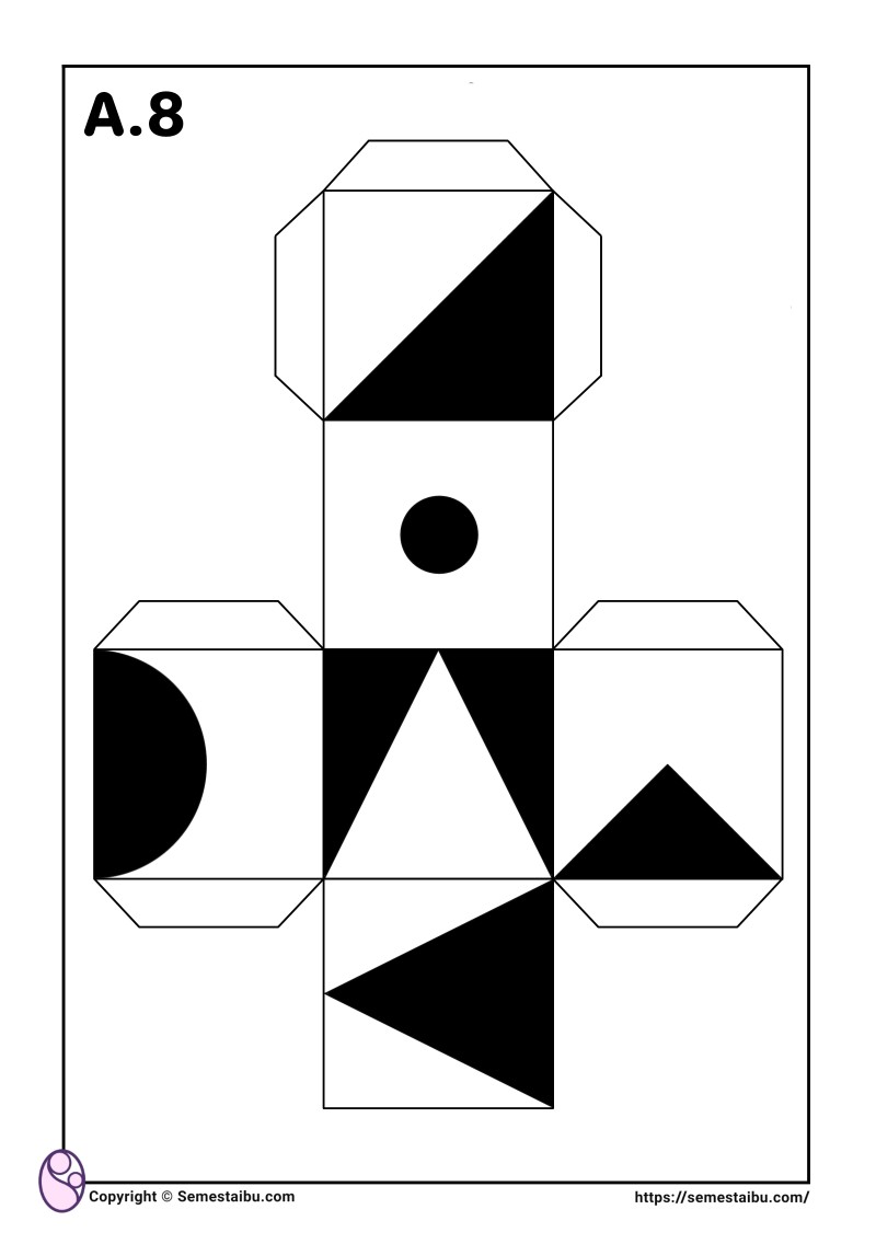 Lembar kerja permainan anak gambar puzzle geometri