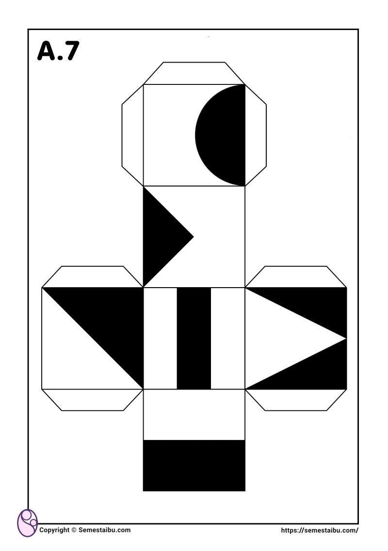 Lembar kerja permainan anak gambar puzzle geometri