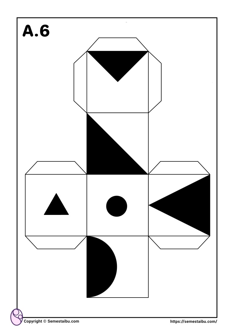 Lembar kerja permainan anak gambar puzzle geometri