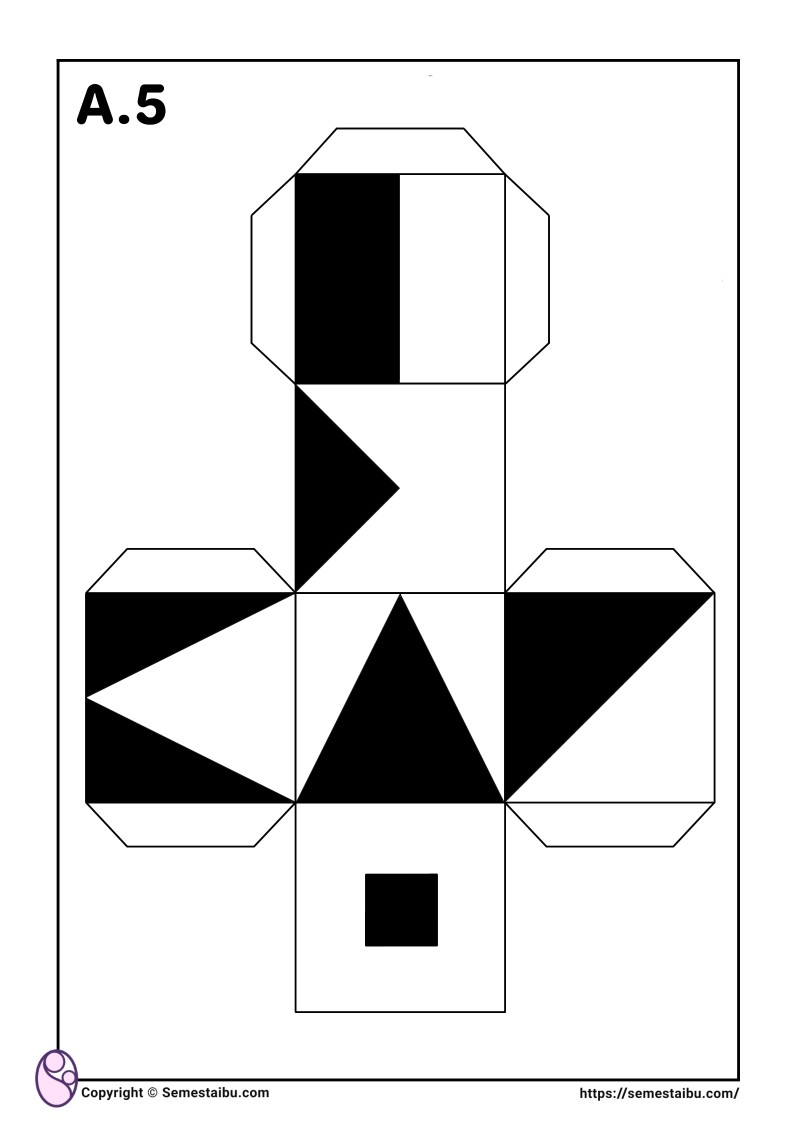 Lembar kerja permainan anak gambar puzzle geometri