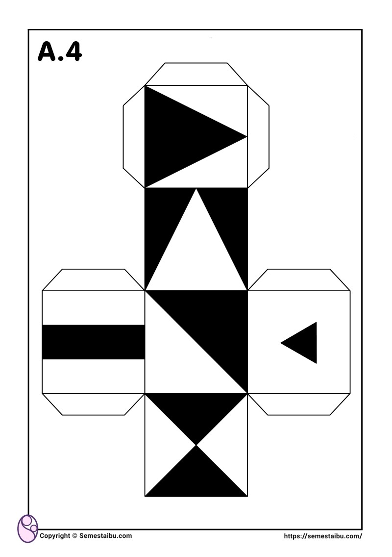 Lembar kerja permainan anak gambar puzzle geometri