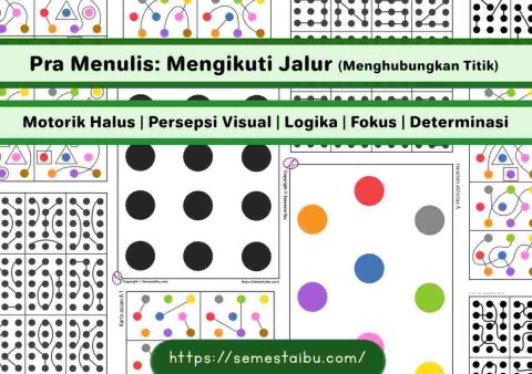 Lembar kerja anak tk paud menghubungkan titik
