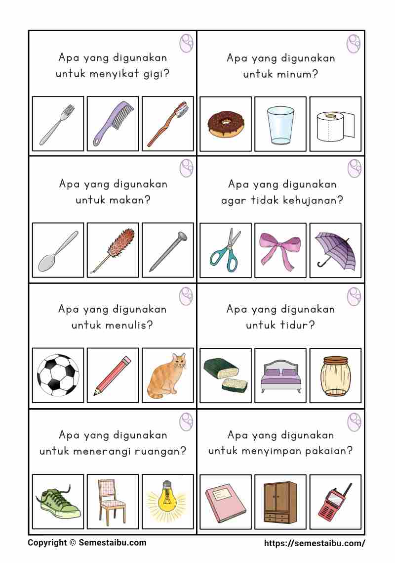 Flashcard anak tk sd pertanyaan apa terapi wicara