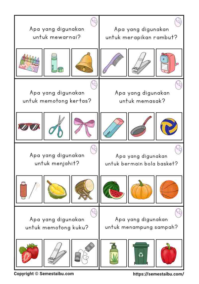 Flashcard anak tk sd pertanyaan apa terapi wicara