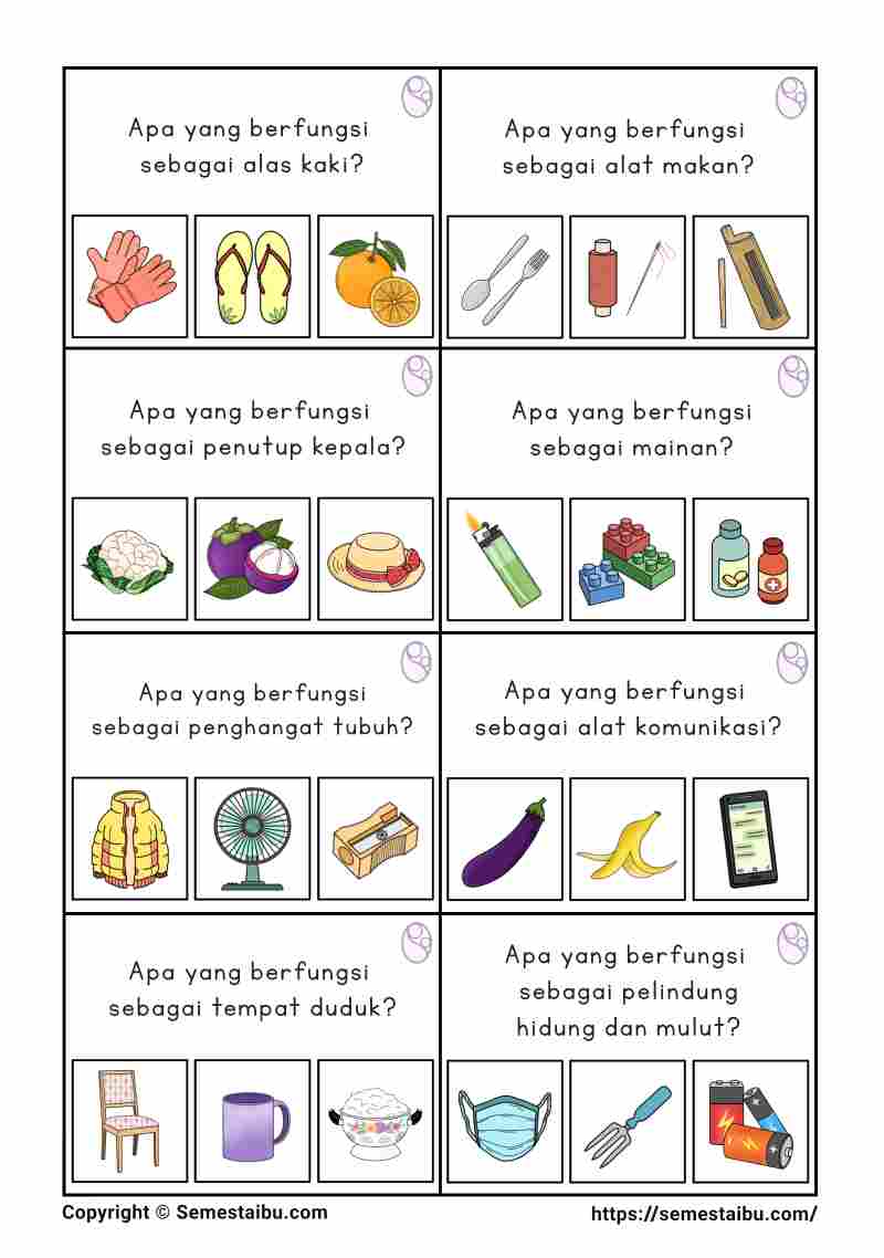 Flashcard anak tk sd pertanyaan apa terapi wicara