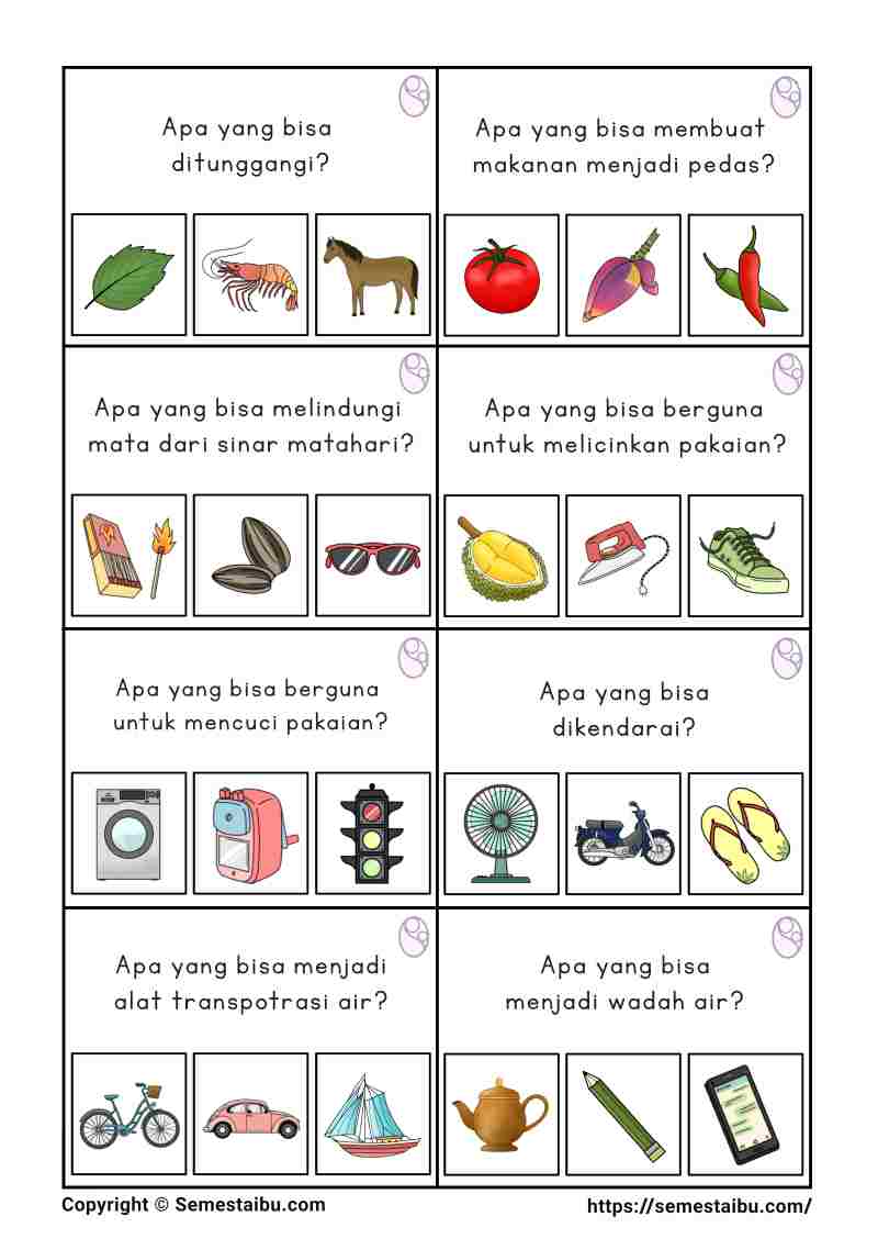 Flashcard anak tk sd pertanyaan apa terapi wicara