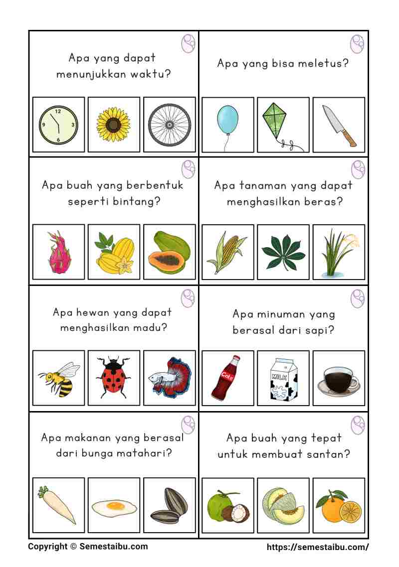 Flashcard anak tk sd pertanyaan apa terapi wicara